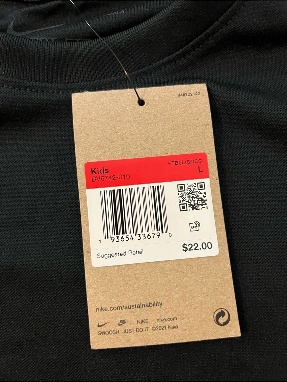Nike Black Dri-FIT Kids Tee